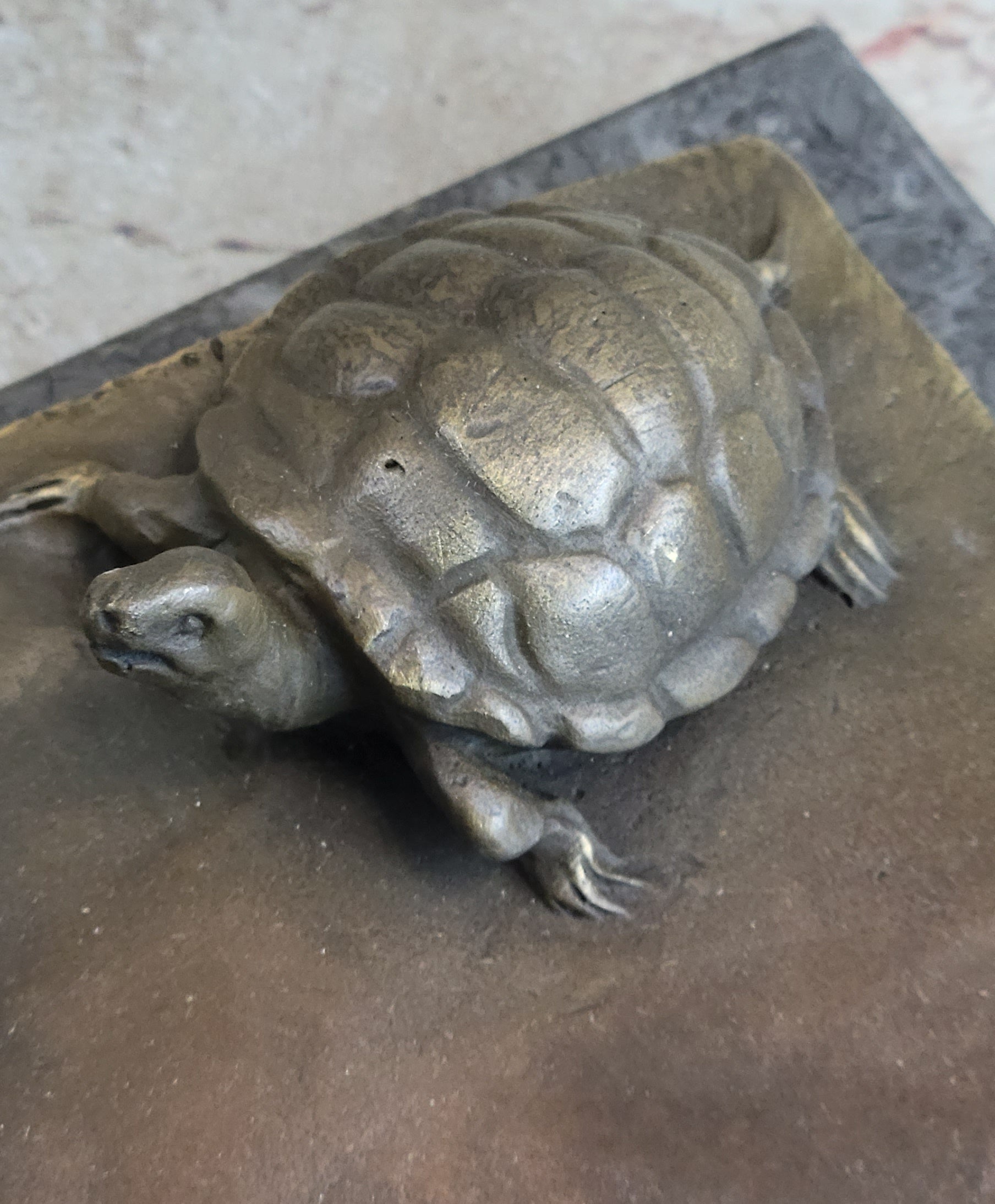 Signed Aldo Vitaleh Little Girl Playing With Turtle Bronze