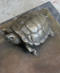 Signed Aldo Vitaleh Little Girl Playing With Turtle Bronze