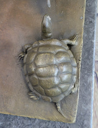 Signed Aldo Vitaleh Little Girl Playing With Turtle Bronze