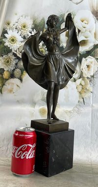 Bergman Art Deco Flapper Dancer Bronze Sculpture 18" x 8"