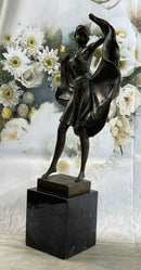 Bergman Art Deco Flapper Dancer Bronze Sculpture 18" x 8"