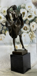 Bergman Art Deco Flapper Dancer Bronze Sculpture 18" x 8"