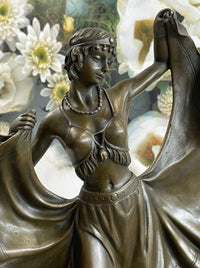 Bergman Art Deco Flapper Dancer Bronze Sculpture 18" x 8"