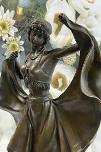 Bergman Art Deco Flapper Dancer Bronze Sculpture 18" x 8"