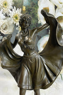 Bergman Art Deco Flapper Dancer Bronze Sculpture 18" x 8"