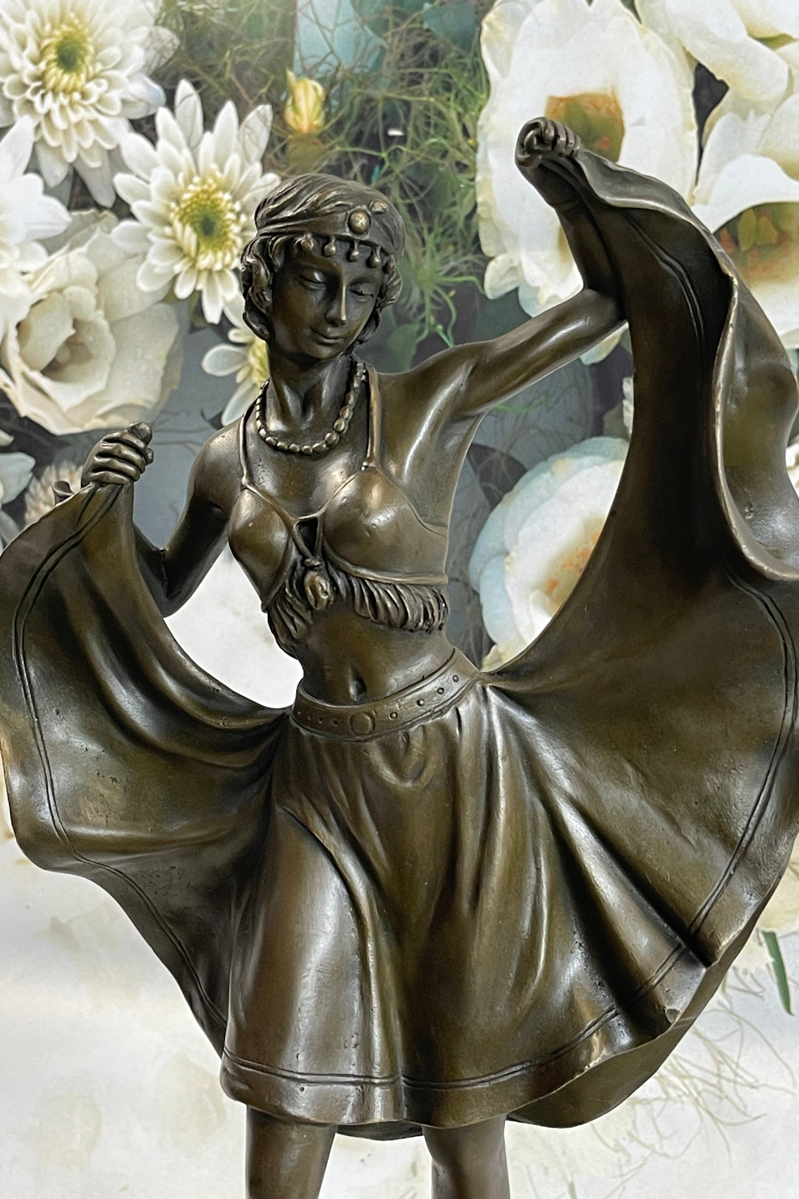 Bergman Art Deco Flapper Dancer Bronze Sculpture 18" x 8"