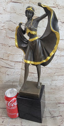 Belly Dancer Lifting Skirt Art Deco Bronze by Bergman