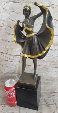 Belly Dancer Lifting Skirt Art Deco Bronze by Bergman
