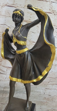 Belly Dancer Lifting Skirt Art Deco Bronze by Bergman
