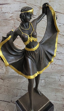 Belly Dancer Lifting Skirt Art Deco Bronze by Bergman
