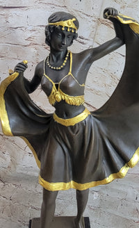 Belly Dancer Lifting Skirt Art Deco Bronze by Bergman