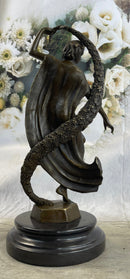 GUIRANDE (JOE DESCOMPS) ''WOMAN WITH THYRSUS'' HOT CAST BRONZE SCULPTURE FIGURINE