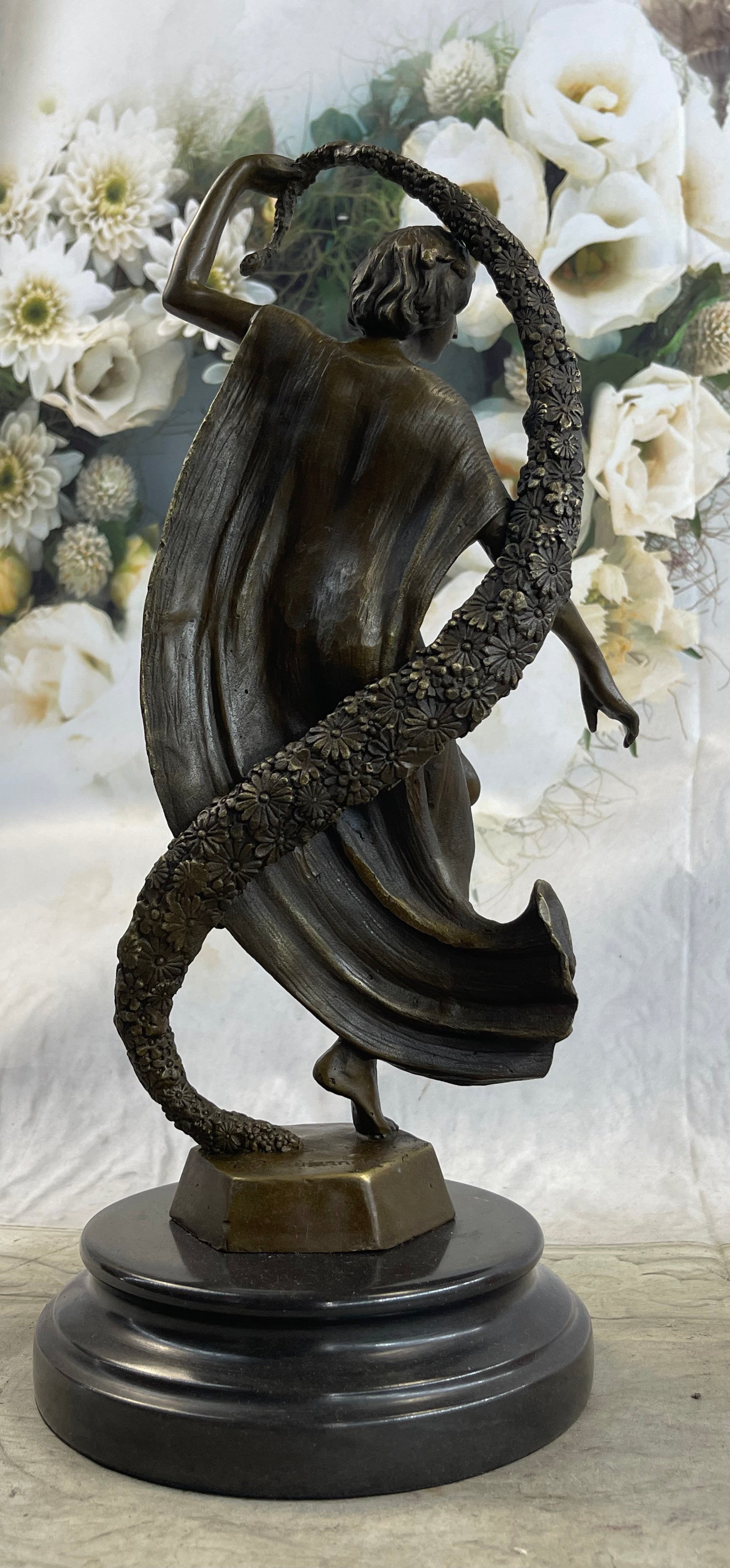 GUIRANDE (JOE DESCOMPS) ''WOMAN WITH THYRSUS'' HOT CAST BRONZE SCULPTURE FIGURINE