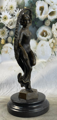 GUIRANDE (JOE DESCOMPS) ''WOMAN WITH THYRSUS'' HOT CAST BRONZE SCULPTURE FIGURINE