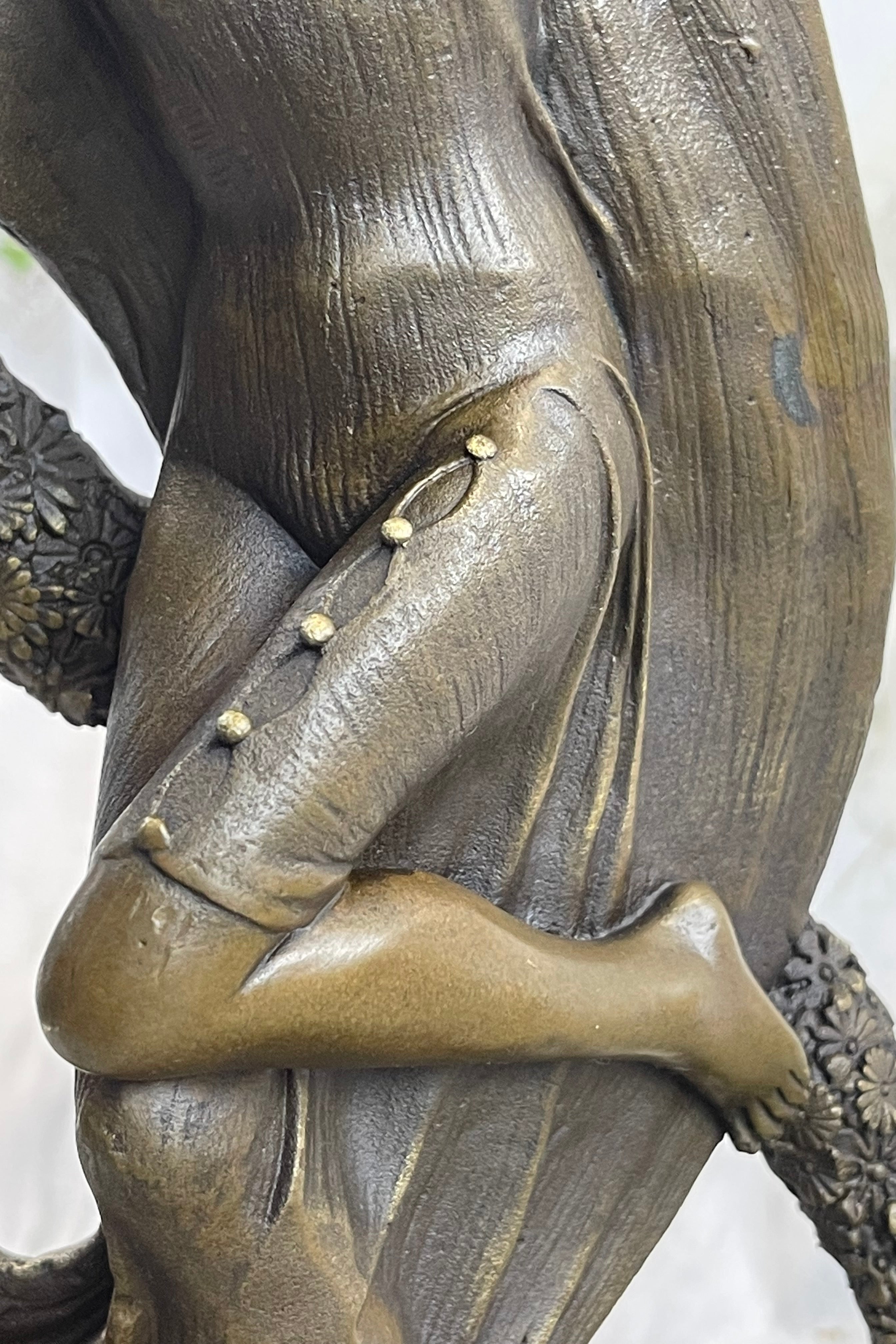 GUIRANDE (JOE DESCOMPS) ''WOMAN WITH THYRSUS'' HOT CAST BRONZE SCULPTURE FIGURINE