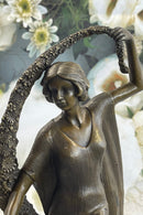 GUIRANDE (JOE DESCOMPS) ''WOMAN WITH THYRSUS'' HOT CAST BRONZE SCULPTURE FIGURINE