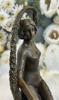 GUIRANDE (JOE DESCOMPS) ''WOMAN WITH THYRSUS'' HOT CAST BRONZE SCULPTURE FIGURINE