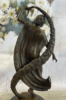 GUIRANDE (JOE DESCOMPS) ''WOMAN WITH THYRSUS'' HOT CAST BRONZE SCULPTURE FIGURINE