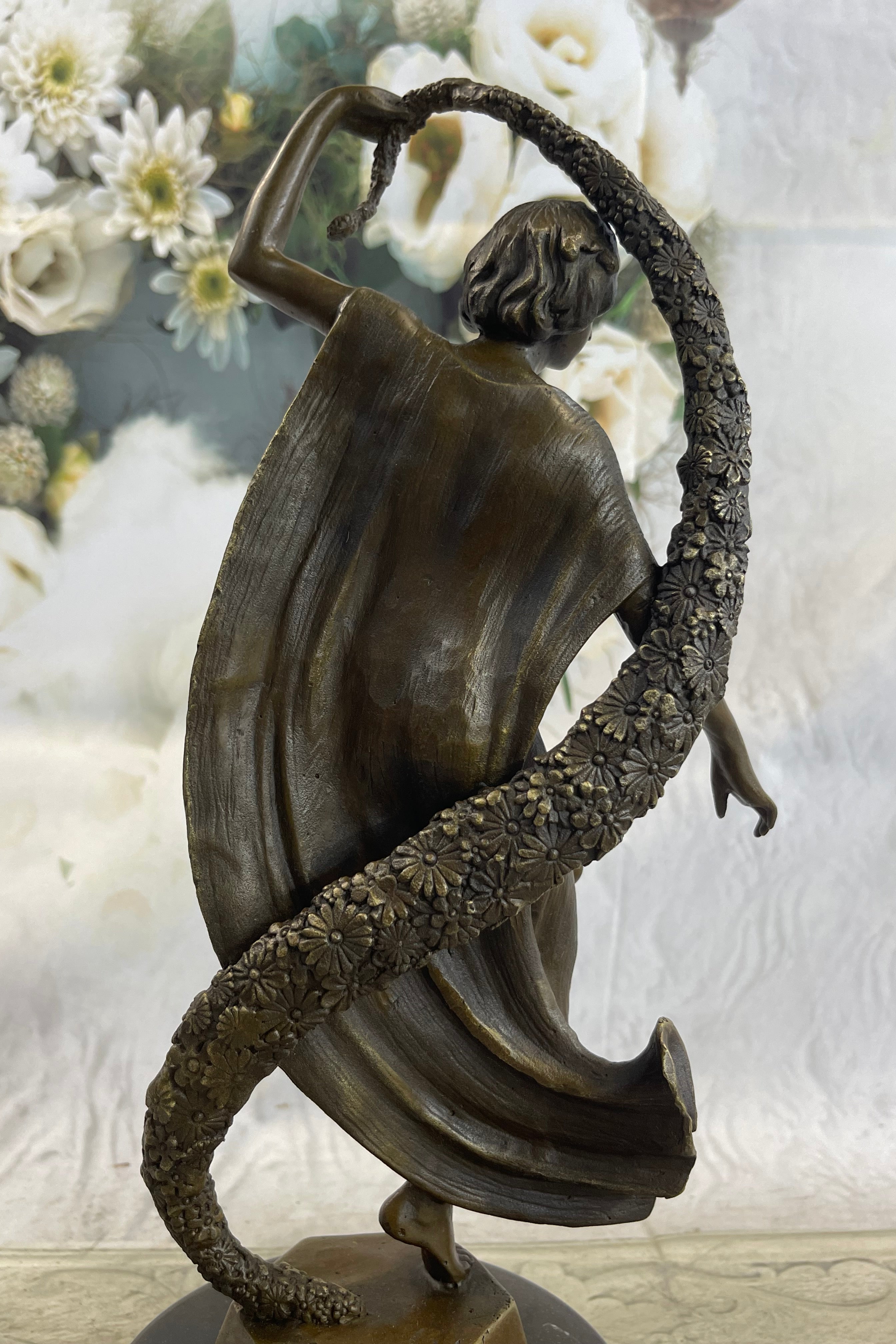 GUIRANDE (JOE DESCOMPS) ''WOMAN WITH THYRSUS'' HOT CAST BRONZE SCULPTURE FIGURINE