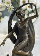 GUIRANDE (JOE DESCOMPS) ''WOMAN WITH THYRSUS'' HOT CAST BRONZE SCULPTURE FIGURINE