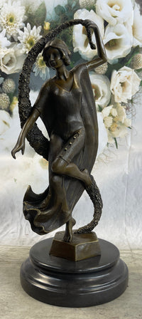 GUIRANDE (JOE DESCOMPS) ''WOMAN WITH THYRSUS'' HOT CAST BRONZE SCULPTURE FIGURINE