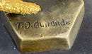 Scarf Dancer Pure Bronze Art Deco Signed Guirande Gilt