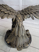 Eagle Landing on Waves Bronze Metal Sculpture Signed