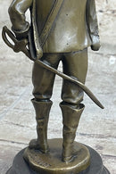 French Cavalry Officer Making a Toast w/ Wine Cup Bronze Statue Sculpture by Guillot