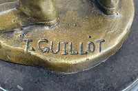 French Cavalry Officer Making a Toast w/ Wine Cup Bronze Statue Sculpture by Guillot