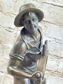 Ship Captain Fisherman Nautical Ocean Bronze Sculpture 17.5" x 7"