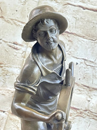 Ship Captain Fisherman Nautical Ocean Bronze Sculpture 17.5" x 7"