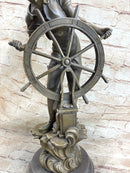 Ship Captain Fisherman Nautical Ocean Bronze Sculpture 17.5" x 7"