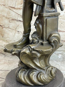 Ship Captain Fisherman Nautical Ocean Bronze Sculpture 17.5" x 7"