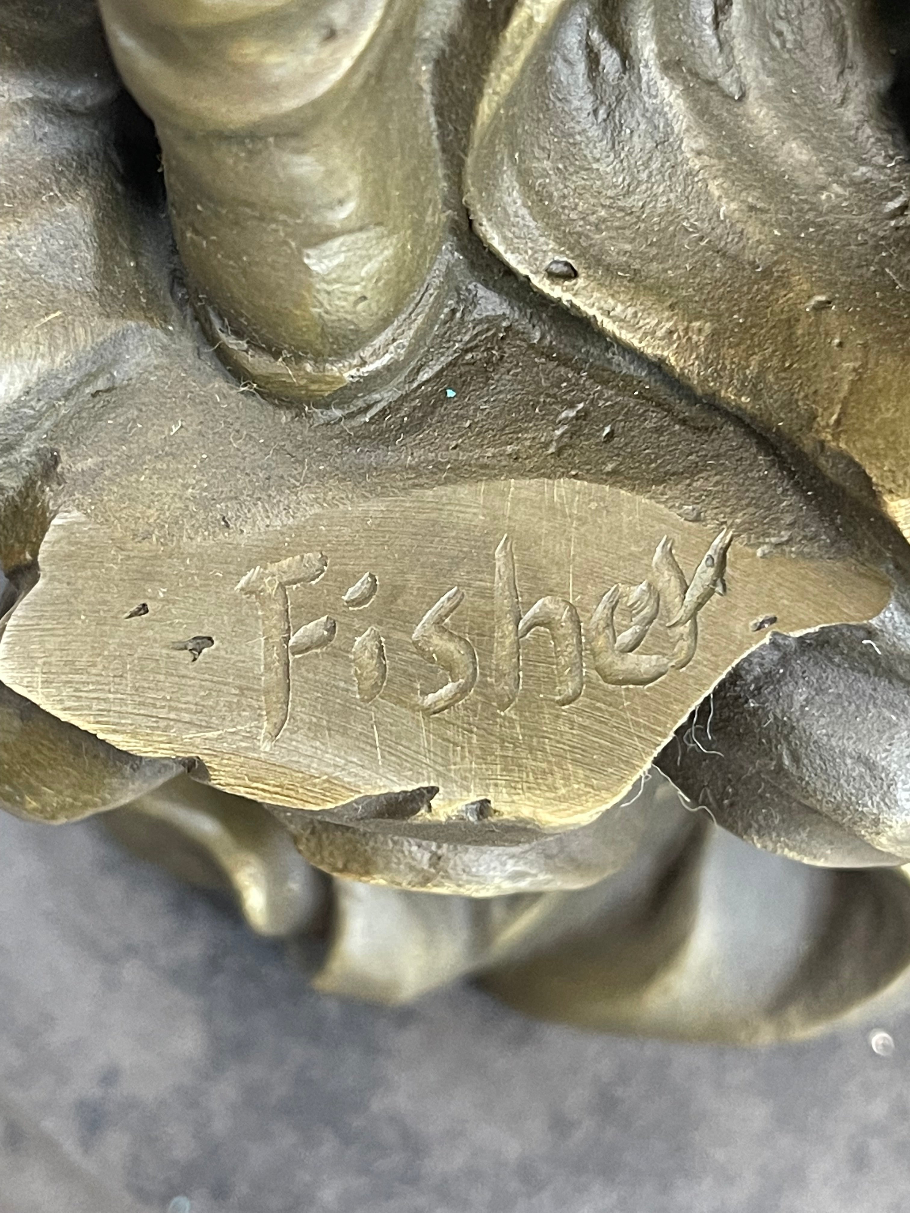 Ship Captain Fisherman Nautical Ocean Bronze Sculpture 17.5" x 7"
