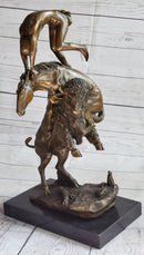 Frederic Remington Buffalo Horse Bronze Sculpture