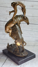 Frederic Remington Buffalo Horse Bronze Sculpture