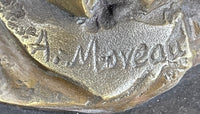 Angel Goddess Holding Victory Torch Bronze Sculpture by Moreau