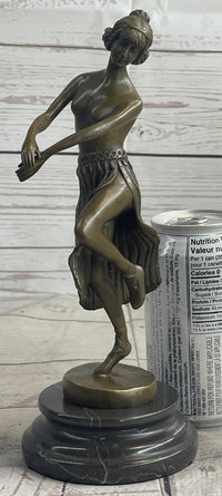 Topless Hawaiian Hula Dancer Art Deco Bronze Sculpture 10" x 4"