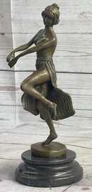 Topless Hawaiian Hula Dancer Art Deco Bronze Sculpture 10" x 4"