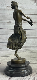 Topless Hawaiian Hula Dancer Art Deco Bronze Sculpture 10" x 4"