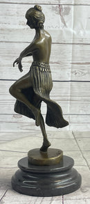 Topless Hawaiian Hula Dancer Art Deco Bronze Sculpture 10" x 4"