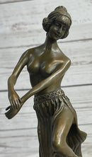 Topless Hawaiian Hula Dancer Art Deco Bronze Sculpture 10" x 4"