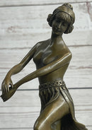 Topless Hawaiian Hula Dancer Art Deco Bronze Sculpture 10" x 4"