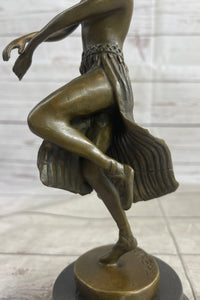 Topless Hawaiian Hula Dancer Art Deco Bronze Sculpture 10" x 4"