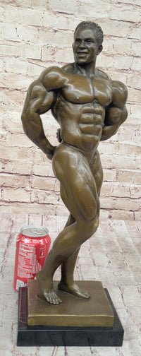 Iron Man Muscular Nude Male Muscle Trophy Bronze Marble Sculpture