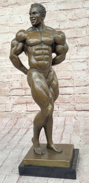 Iron Man Muscular Nude Male Muscle Trophy Bronze Marble Sculpture