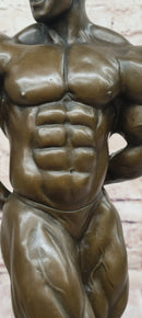 Iron Man Muscular Nude Male Muscle Trophy Bronze Marble Sculpture