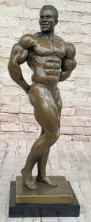 Iron Man Muscular Nude Male Muscle Trophy Bronze Marble Sculpture