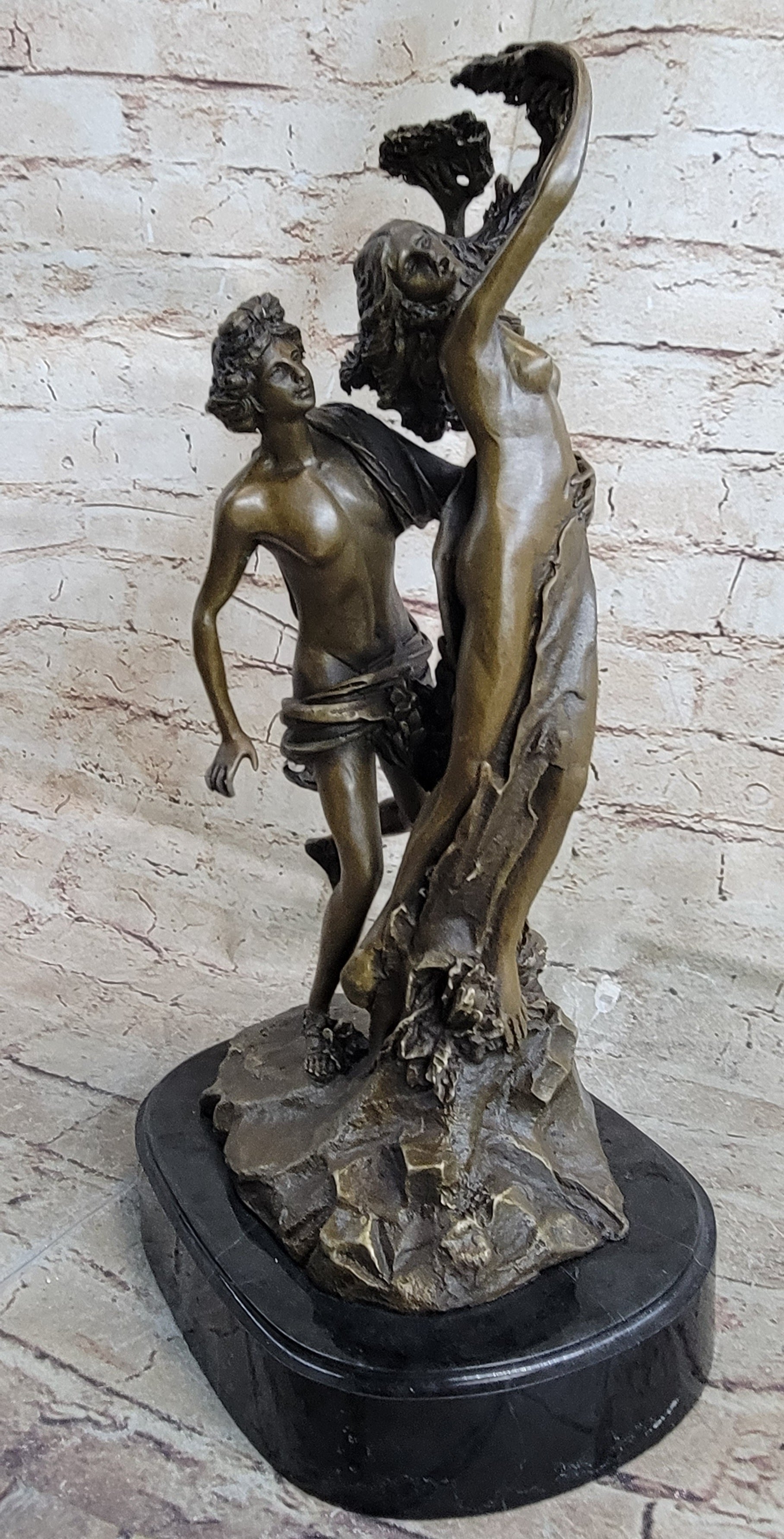Bernini Bronze Nude Apollo and Daphne Sculpture Art Nouveau