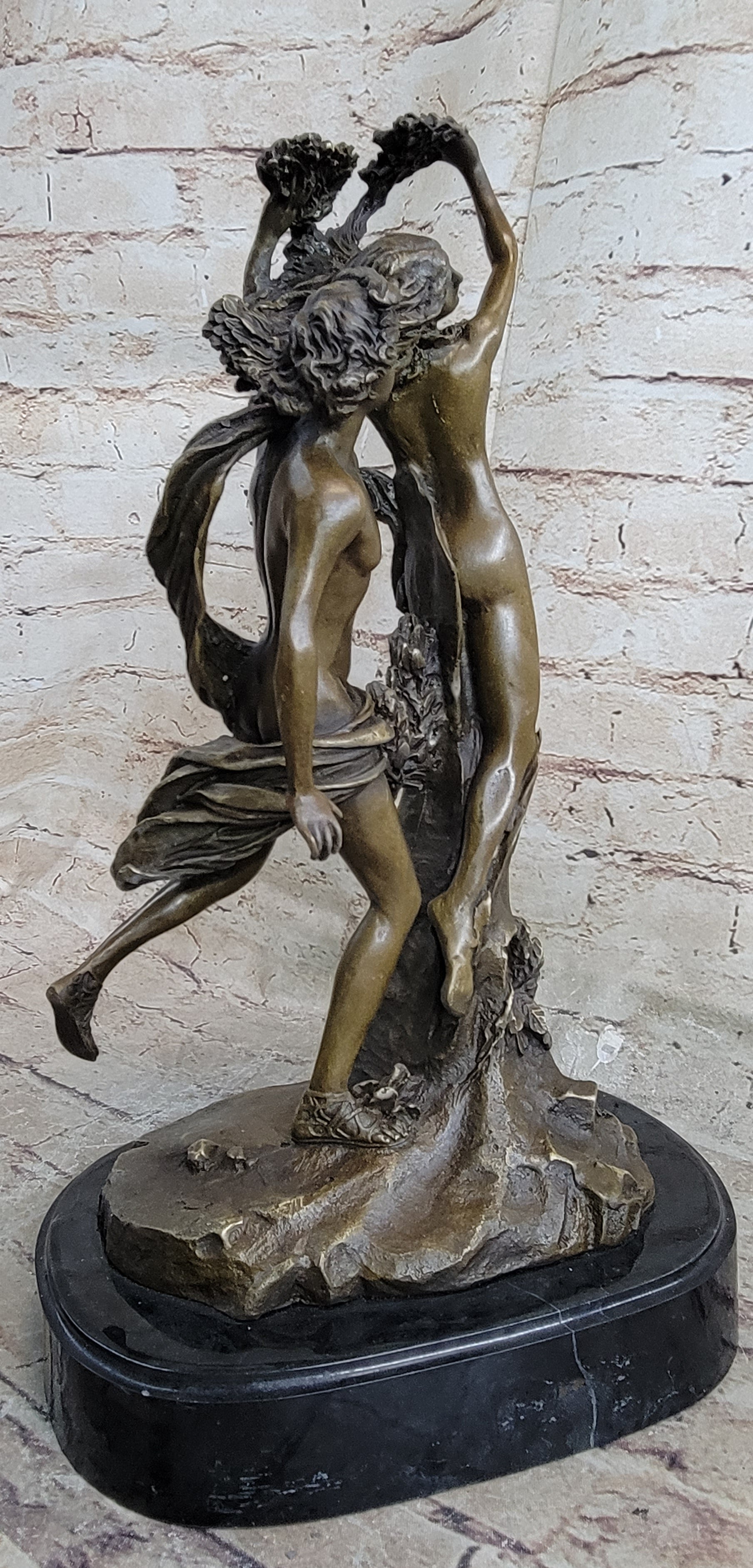 Bernini Bronze Nude Apollo and Daphne Sculpture Art Nouveau